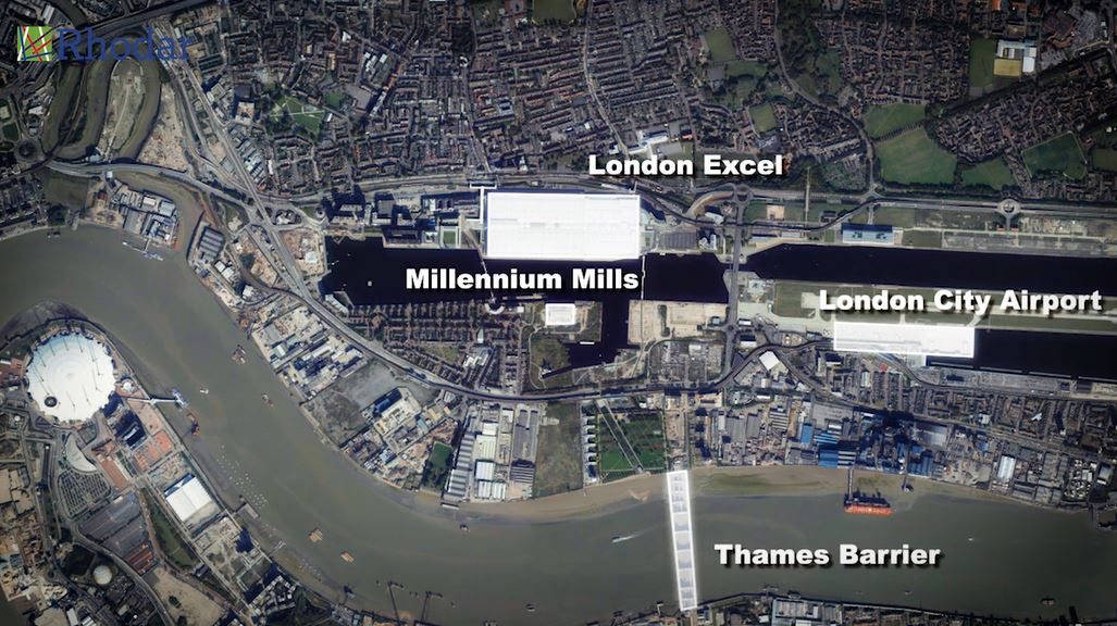 Aerial view of Millennium Mill location