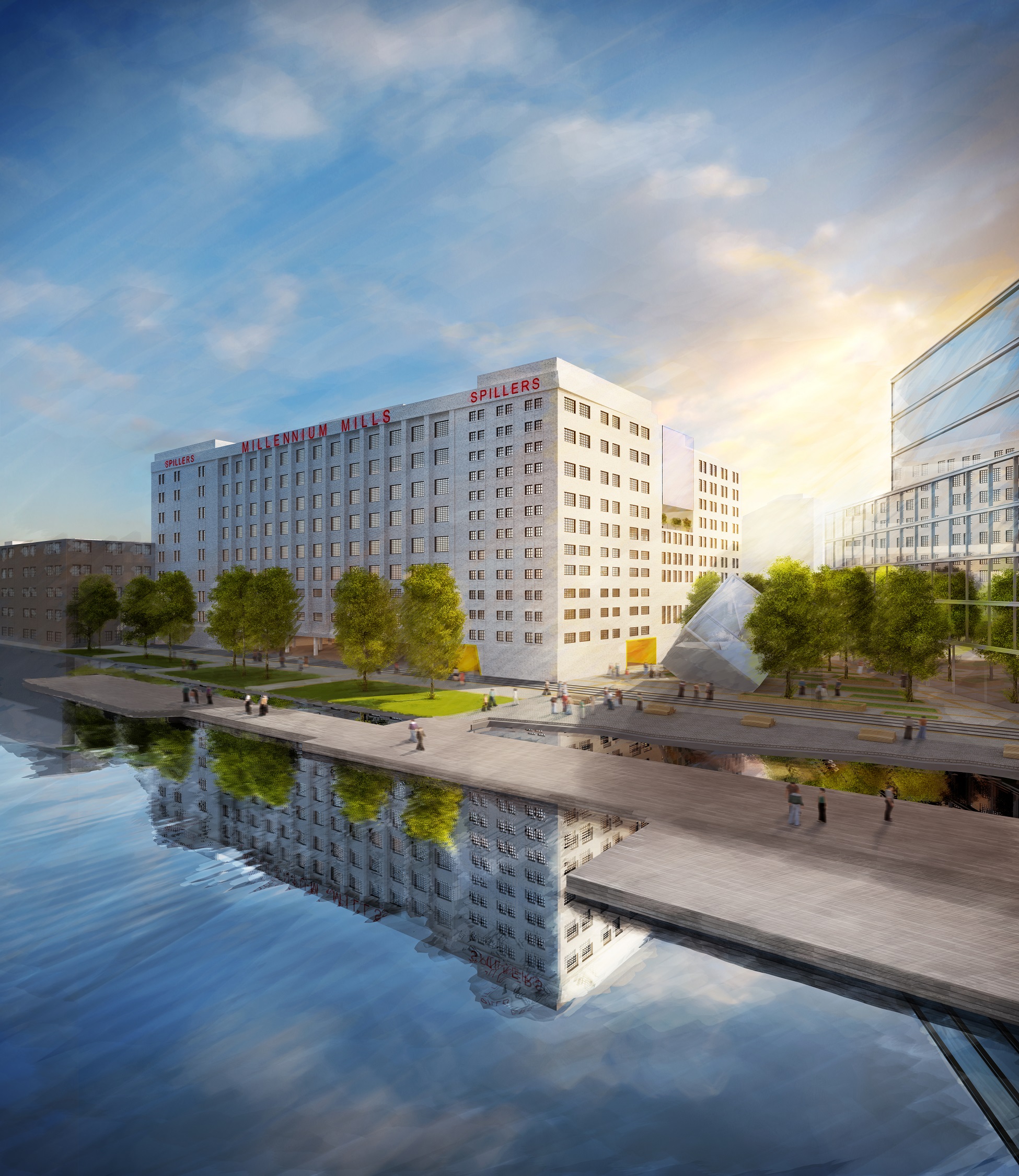 Graphic impression of finished Mill building